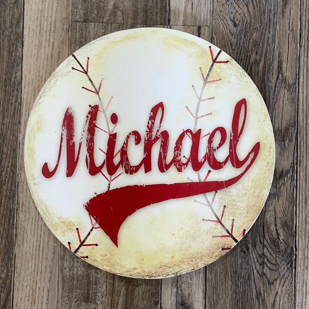 Baseball Wall Plaque - ‘Michael’